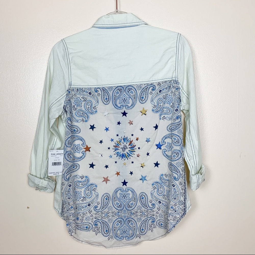 NWT Free People Embroidered Bandana Bandit Top XS
